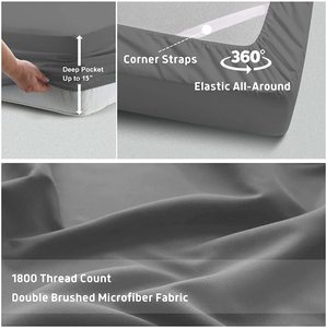 Mềm Mại Như 1800tc Ai Cập Cotton <span class=keywords><strong>Sheet</strong></span> Sets Home 4 Piece Tấm Ga Trải Giường Sợi Nhỏ Cho Rắn Màu Comforter Ga Trải Giường Bộ Đồ Giường - Product Image 4