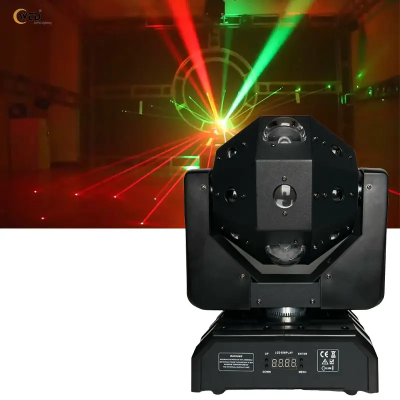 AOPU 100 W patrón de cabeza móvil luz 100 vatios bola LED fútbol Lase luces láser para Night Club DJ Disco