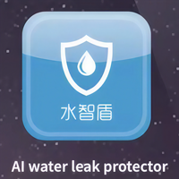 Détecteur de fuite d'eau précis, capteur de mesure ultrasonique AI, alimentation électrique, application de contrôle à distance, détection de fuite d'eau pour les ménages