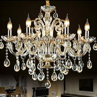 Lustre LED à grandes ailes personnalisé DUOMEIJU, luminaire suspendu en cristal soufflé à la main, doré, hauteur réglable, décoration pour hôtel et maison