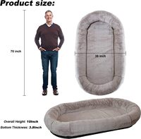 Lits pour chiens et chats de grande taille, écologiques, luxueux, en tissu doux et lavable, de taille humaine, durables et géants