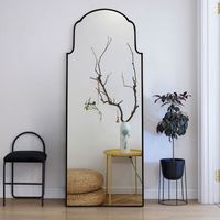 Miroir sur pied de grande taille, style européen, personnalisé, doré/noir, Art déco, minimaliste, pour la salle de maquillage, meubles de dressing