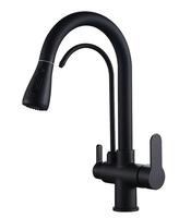 Robinet de cuisine moderne en laiton à poignée unique, à poser sur le plan, trois voies, avec filtre à eau chaude, froide et purifiée