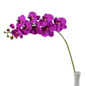 Atacado 9 Cabeças Grande Artificial Phalaenopsis Borboleta Orquídea Real Toque Orquídeas Flor Decorativa