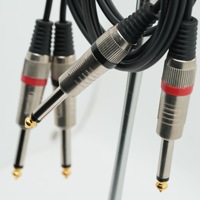 Câble audio double 6,5 mm mâle, grand câble audio PVC à deux paires de conducteurs pour consoles de mixage, amplificateurs de guitare électrique, sans oxygène