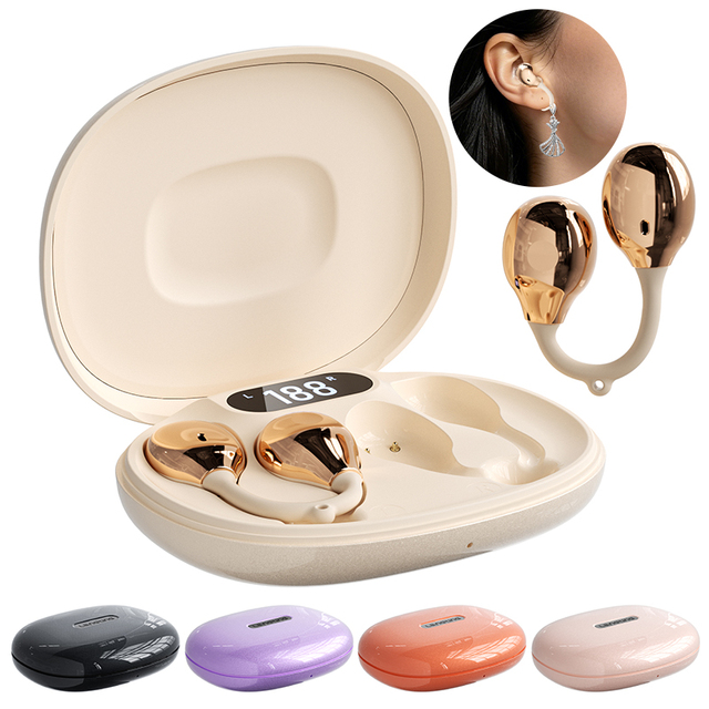 MY15 Pro Fashion Pendant Open Ear Clip Bluetooth Headphone for Sport DIY Dangle Earrings Surround Sound Wireless Clip-on Earbuds