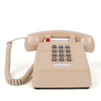 Téléphone antique Cheeta CT-N8020 couleur beige, téléphone filaire vintage avec indicateur LED rouge pour la maison ou le bureau, OEM ODM