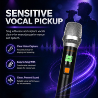 CHXYKOM IU-4017 Système de microphone sans fil dynamique à 4 canaux avec récepteur, suppression du bruit, UHF, pour karaoké, spectacle en direct, discours, XLR