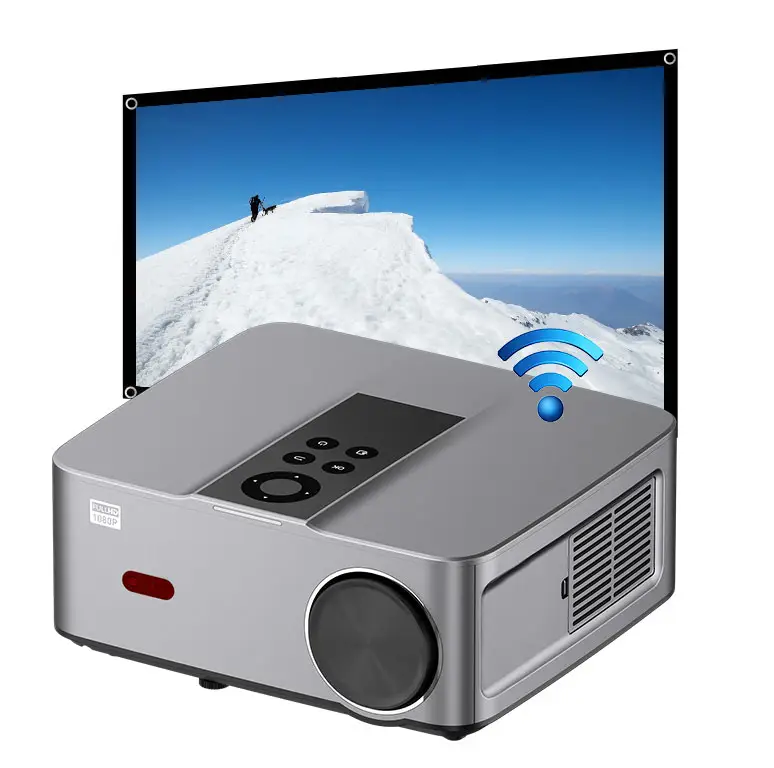Rigal P1 HD TV projetor Android bản địa 4K điện thoại thông minh máy chiếu proyector portatil đa phương tiện 4k rạp hát tại nhà videoprojector
