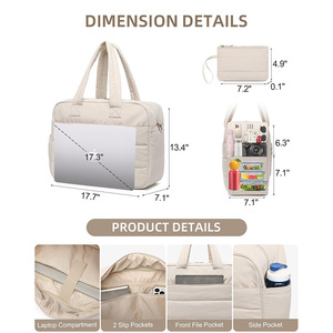 <span class=keywords><strong>Sac</strong></span> fourre-tout personnalisé avec logo pour <span class=keywords><strong>femme</strong></span>, pour le travail, avec compartiment isotherme pour ordinateur portable 17,3 pouces et porte-monnaie pour <span class=keywords><strong>repas</strong></span> - Product Image 3