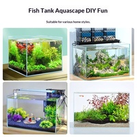 Aquarium de bureau en verre ultra-blanc, petit aquarium écologique pour tortues, style ruisseau naturel pour salon