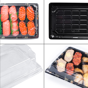 Sunzza Jual Panas Restoran/Pesta/Supermarket untuk Makanan Sekali Pakai Wadah Sushi Plastik Hewan Peliharaan dengan Tutup Anti Kabut Transparan - Product Image 3