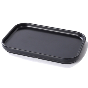China factory supplies safe and environmentally friendly black plastic melamine tableware grill buffet plate rectangular