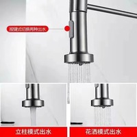 Robinet de cuisine monotrou en acier inoxydable 304, eau chaude/froide, modèle télescopique extractible et relevable, direct usine - Réf. 33