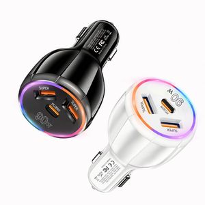 ที่ชาร์จในรถยนต์แบบหลายพอร์ต 90W รุ่นใหม่ ชาร์จเร็ว USB-A และ TYPE-C รองรับการใช้งานกับโทรศัพท์ทุกรุ่น ระบบ Android รองรับ QC3.0 และ PD - Product Image 4