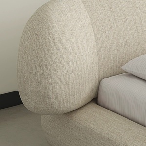 Zayshine Nordic Luxo Moderno Tamanho Grande Branco Linho Quarto Principal Cama 1.5 1.8 Metros Modular Villa Designer Duplo Macio Cama - Product Image 6