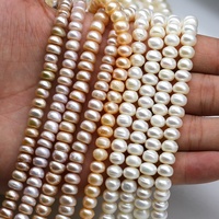 8mm-9mm Blanc Rose Violet Perle Couleur Abacus Forme Gros Perles D'eau Douce