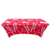 Housse de table en soie de lait élastique imprimée, entièrement enveloppante, en polyester et élasthanne, pour festivals et réunions