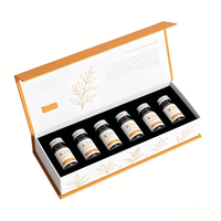 Boîte cadeau rigide magnétique personnalisée avec logo imprimé en feuille d'or et insert floqué pour emballage papier de sérum liquide oral en ampoule
