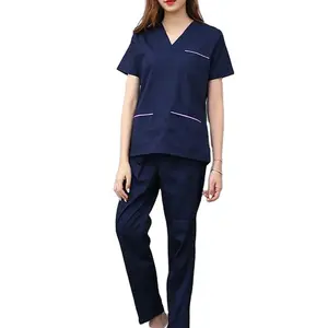 패션 스타일 짧은 소매 의료 스크럽 세트 병원 작업복 의사 간호사 유니폼 좋은 품질