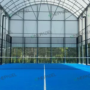 All-Weather Padel Tennis Courts With Artificial Turf And Fencing.