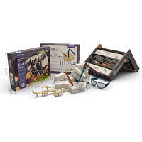Kit de fouilles de squelette de dinosaure en plastique 6 en 1, jouet éducatif STEM pour enfants