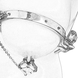 QK-W8134 Adult SM Products Nipple Clamp with Restraint Device Double Clamp Female Nipple Clamp - Product Image 4