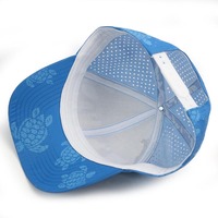 Casquette de baseball de surf imperméable à l'eau, 6 panneaux, conception d'impression activée par l'eau, personnalisation complète, tissu en maille, casquette hydrofuge