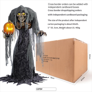 Calabaza <span class=keywords><strong>Esqueleto</strong></span> Grande con Inducción Eléctrica, Decoración de Halloween Animada para Interiores y Exteriores, Terrorífica, de Zombi, Animatrónica - Product Image 5