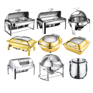 Rotating Brass Roll Top Round Chauffe Plat Food Warm Serving Dish Buffet Chafing <strong>Chaffing</strong> Dishes Copper <strong>Fuel</strong> India for Catering - Product Image 1