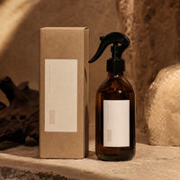 Spray d'ambiance et de linge en aérosol 250 ml, parfum lavande, flacon ambré écologique, étiquette personnalisée, boîte sur mesure, marque privée