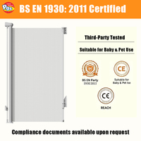 Barrière de sécurité pour bébé rétractable à mailles larges, à fixation par pression sans perçage, à commande d'une seule main, pour portes et escaliers, utilisation intérieure/extérieure