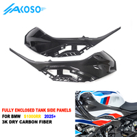 AKOSO 100% Fibre de Carbone Pré-imprégnée 3K Version OEM Cache Latéral de Réservoir de Carburant pour Moto BMW S1000RR M1000RR 2019-2026