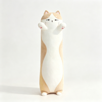 Coussin en peluche chat long Kawaii, animal en peluche de dessin animé pour le confort du sommeil, décoration de canapé et cadeaux