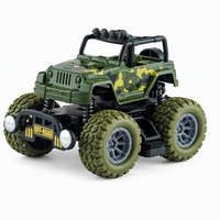 Vente en gros de mini-modèles de monster truck en plastique, jouet à friction, 4 styles, voiture de cascade à inertie pour enfants