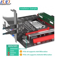 PCI-E 4.0 8X ke 2 * Oculink SFF-8612 Konektor Adaptor Kartu Ekspansi Riser Motherboard Mendukung Bifurkasi PCIe X4x4x4x4