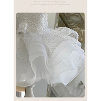 Robe de soirée d'été pour fille, asymétrique à une épaule, à sequins brillants, manches longues, style Haute Couture, pour mariage et fête d'anniversaire