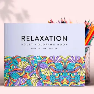 Cobertura macia personalizada adulto para colorir livro, impressão design seu próprio livro para adultos