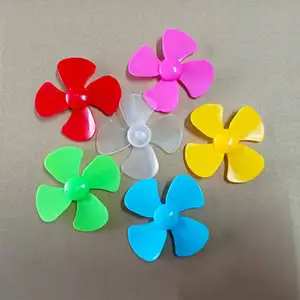 Four-blade plastic propeller hole 2mm shaft 40mm 60mm 80mm 100mm diameter Red Green Blue Yellow Pink color DIY toy STEM RC boat