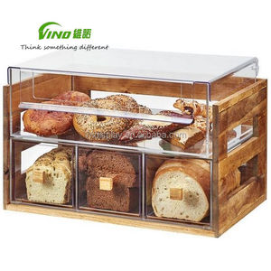 Hộp Trưng Bày bánh thương mại để Bán Lẻ-gỗ và cấu trúc Acrylic trong suốt - Product Image 3