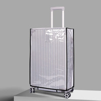Housse de valise en PVC imperméable et anti-rayures avec logo personnalisé pour voyage, fermeture éclair anti-poussière et tissu pour bagages et sacs