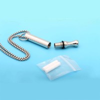 Vice Breaker Arrêter De Fumer En Acier Inoxydable À Base De Plantes Ciggeretts Popper Inhalateur D'agrumes Respirez Facilité Colère Soulagement Collier pour Adultes