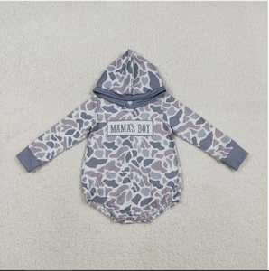 ベビー 8 色 MAMA'S BOY 刺繍迷彩柄ベビーボーイズパーカーロンパース兄弟着用 - Product Image 2