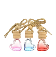 6ML forme de coeur coloré dégradé couleur bouteille aromathérapie violet bleu aromathérapie voiture parfum roseau diffuseur bouteilles en verre