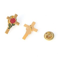 Épinglette religieuse personnalisée en émail, Vierge Marie Enfant Chalice Rose Rouge et Blanche, Épingles de revers en alliage de zinc, Badge souvenir, Logo personnalisé