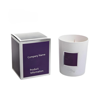 Boîte à bougies pliable légère et écologique en papier, avec fenêtre ovale, ruban et nœud décoratif, logo minimaliste, pour cadeau de demoiselle d'honneur