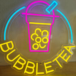 Thé au lait Boba Juicy <span class=keywords><strong>Bubble</strong></span> <span class=keywords><strong>Tea</strong></span> Enseigne au néon Enseigne lumineuse personnalisée Logo Led Signalisation <span class=keywords><strong>Bubble</strong></span> <span class=keywords><strong>Tea</strong></span> Enseigne au néon - Product Image 1