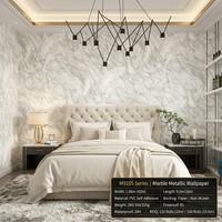 Wallpaper Cetak Digital Emboss Ukuran Kustom 1.06x1m Mural Dinding Lepas Pasang untuk Dekorasi Dinding Latar Belakang Kamar Tidur Rumah Keluarga