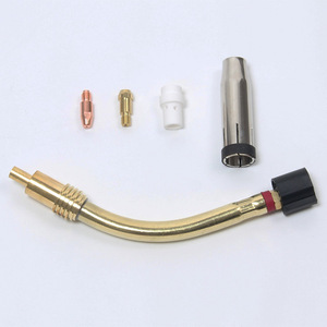 Accessoires pour torche de soudage : Buse conductrice, manchon de protection, tube courbé pour pistolet de soudage sous protection gazeuse CO2, tête de torche angulaire - Product Image 1