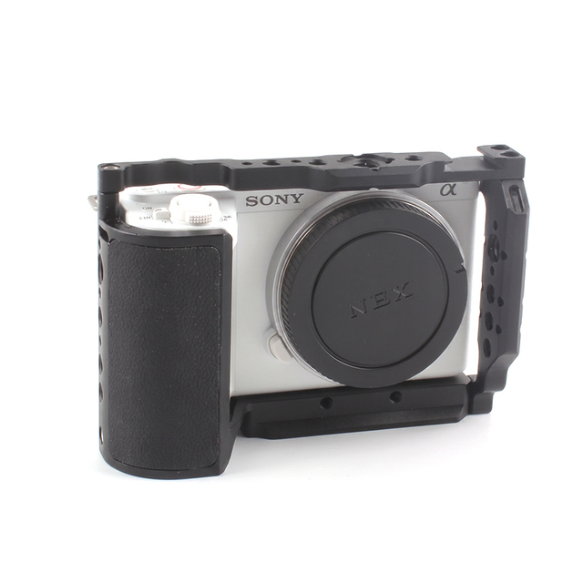 Camera Cage for Sony ZV-E10 II CNC Aluminum Alloy With Ergonomic Anti-Slip Rubber Grip Arca Swiss Quick Release Vlog Video Use